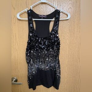Black sequins tank top
